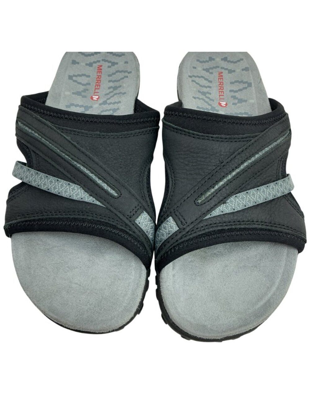 Merrell Terran Slide Nubuck Sandals Womens 8 Black Select Grip Sole - Picture 3 of 12